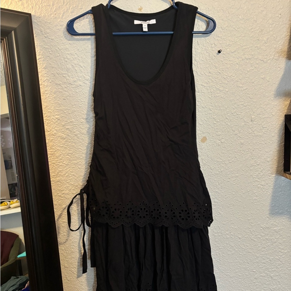 Derek Lam Women’s Small Petite Black Dress with Eyelet Detail